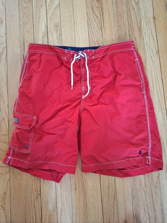Polo Ralph Lauren Other - Polo by Ralph Lauren Red Vintage Style Men’s Swim Board Shorts Drawstring Size L